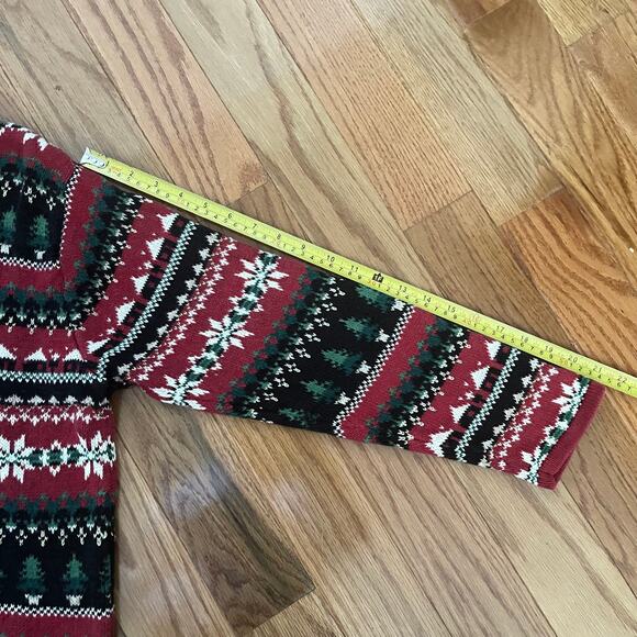 Heirloom Collectibles Christmas Cardigan Sweater Women Large Zip Front Fair Isle - Picture 10 of 10